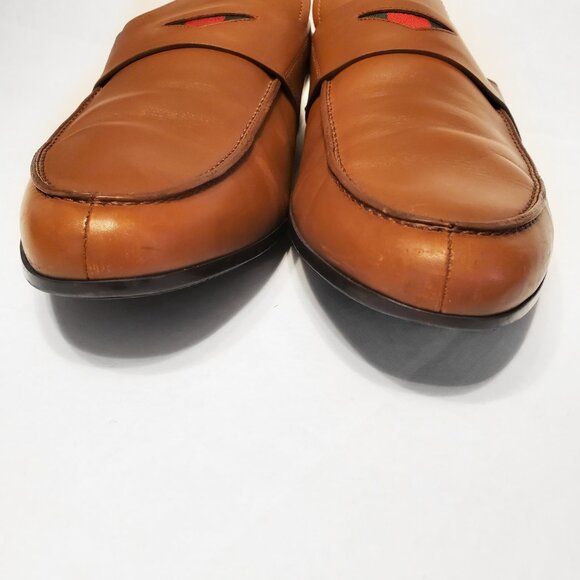 Gucci Leather Web Accent Penny Loafers - Picture 5 of 16
